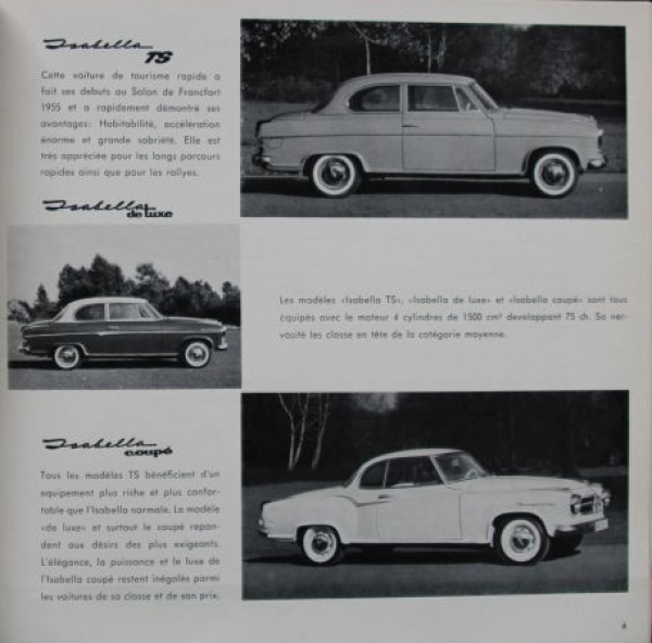 Borgward Modelprogram 1959 "Salon de l'Automobile Paris" Presskit with pressphotos (9259)